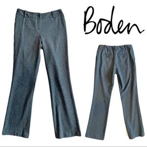 Boden Gray Herringbone Tweed Wool-blend Bootcut Trousers US 8 Long